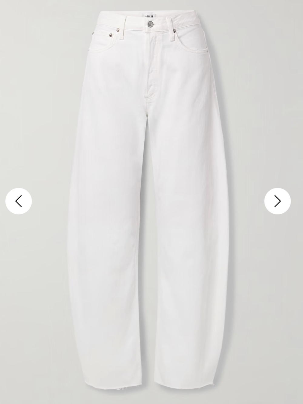 Agolde White Wide-Leg Jeans - Picture 1 of 8